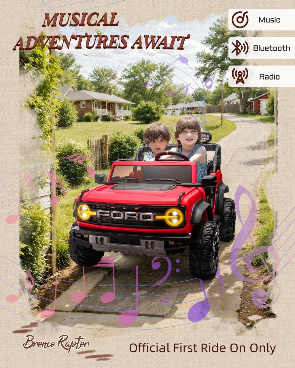 Camion rose pour enfants – Voiture électrique à piles