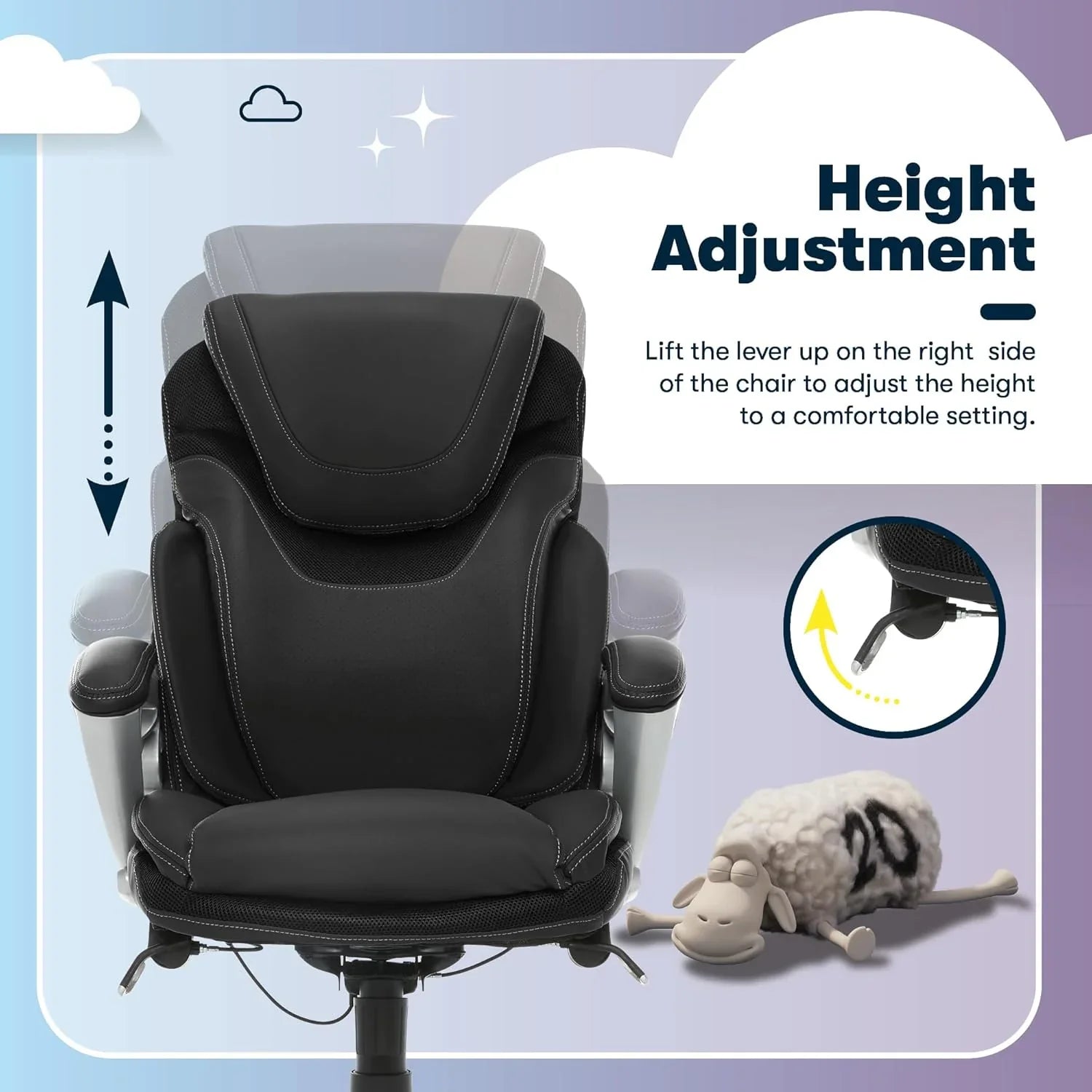 Chaise de bureau exécutive, bureau et chaise d'ordinateur ergonomiques