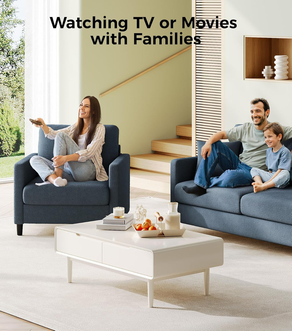 Causeuse de 51 pouces, causeuse confortable en velours côtelé