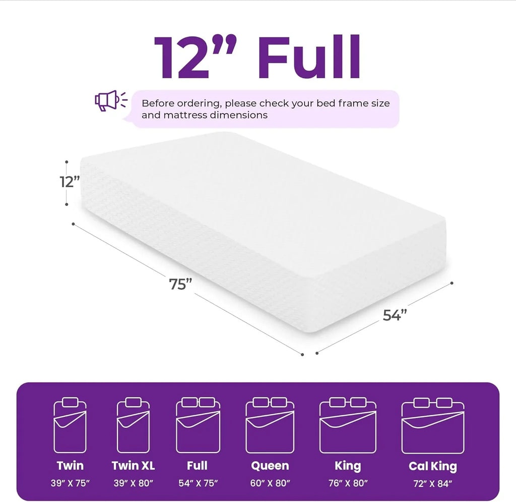 Matelas en mousse à mémoire de forme GAESTE de 8 pouces, entièrement rafraîchissant, matelas dans une boîte