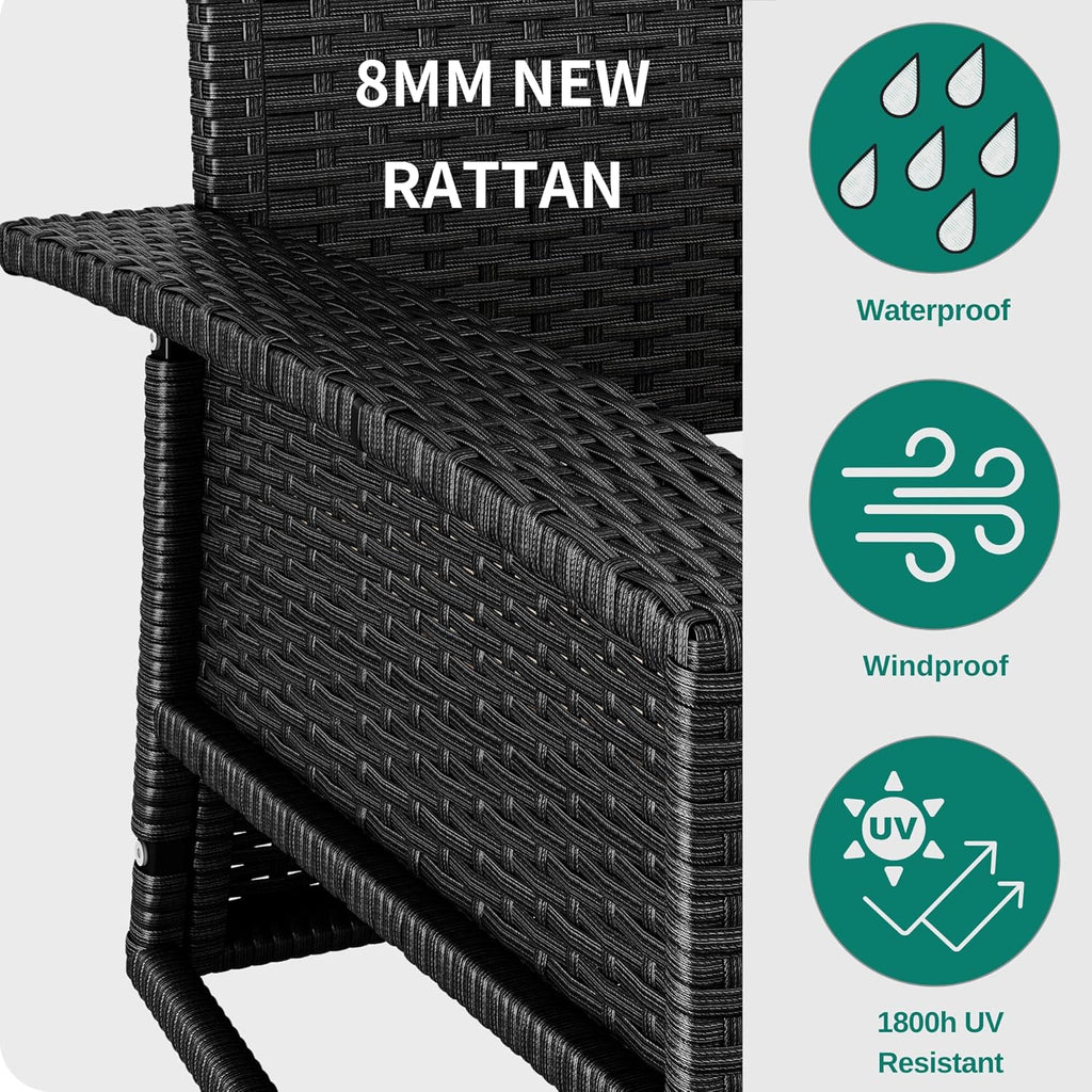 YITAHOME Balancelle suspendue pour porche, 3 places, banc d'extérieur en osier