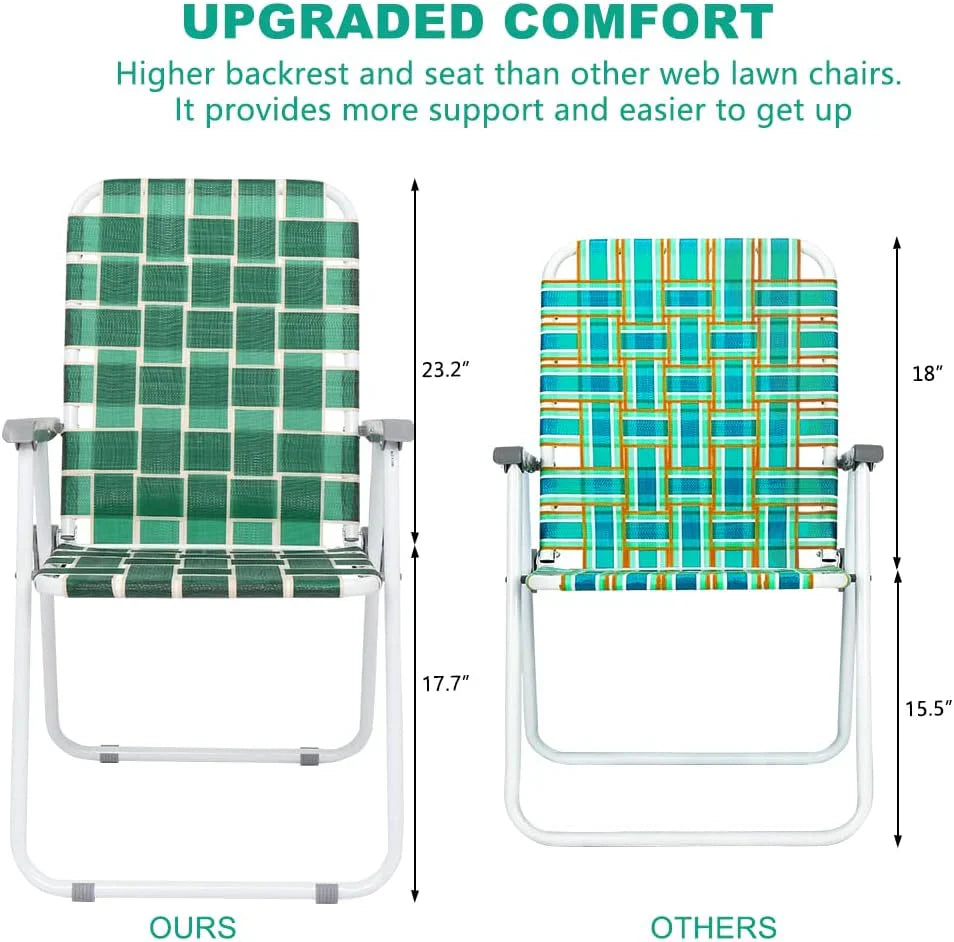 Lot de 2 chaises pliantes en toile pour patio VINGLI, chaise de plage portable pour extérieur, chaise de camping