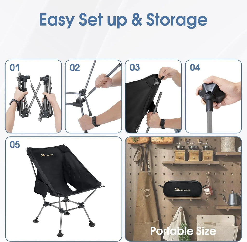 Chaise de camping portable et chaise pliante pour la randonnée et la randonnée