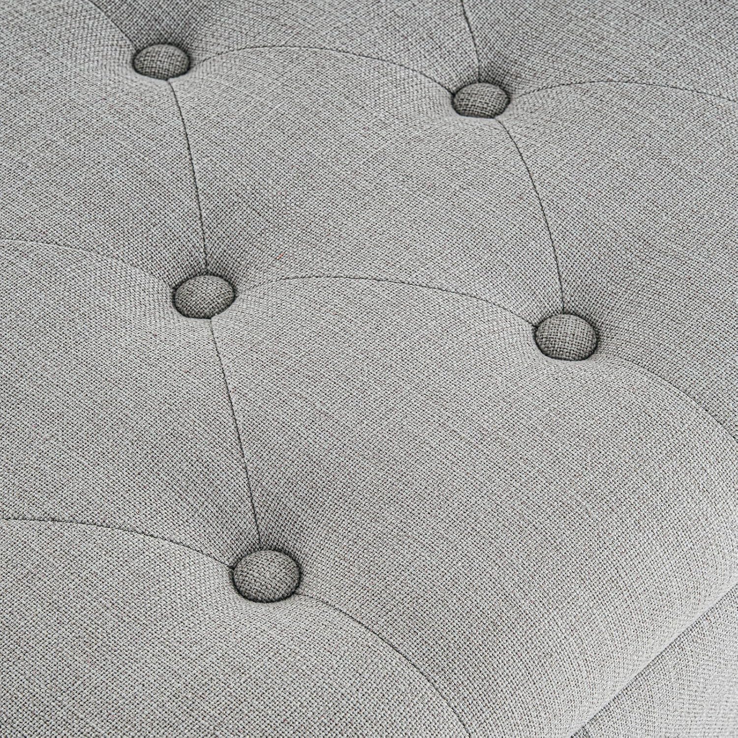 Tabouret de rangement moderne Furniliving, tabouret de bout de lit en bois massif Sherpa, tabouret rembourré tabouret d'intérieur