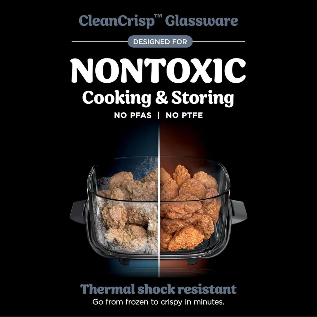 Ninja Crispi Friteuse à air portative en verre 4-en-1