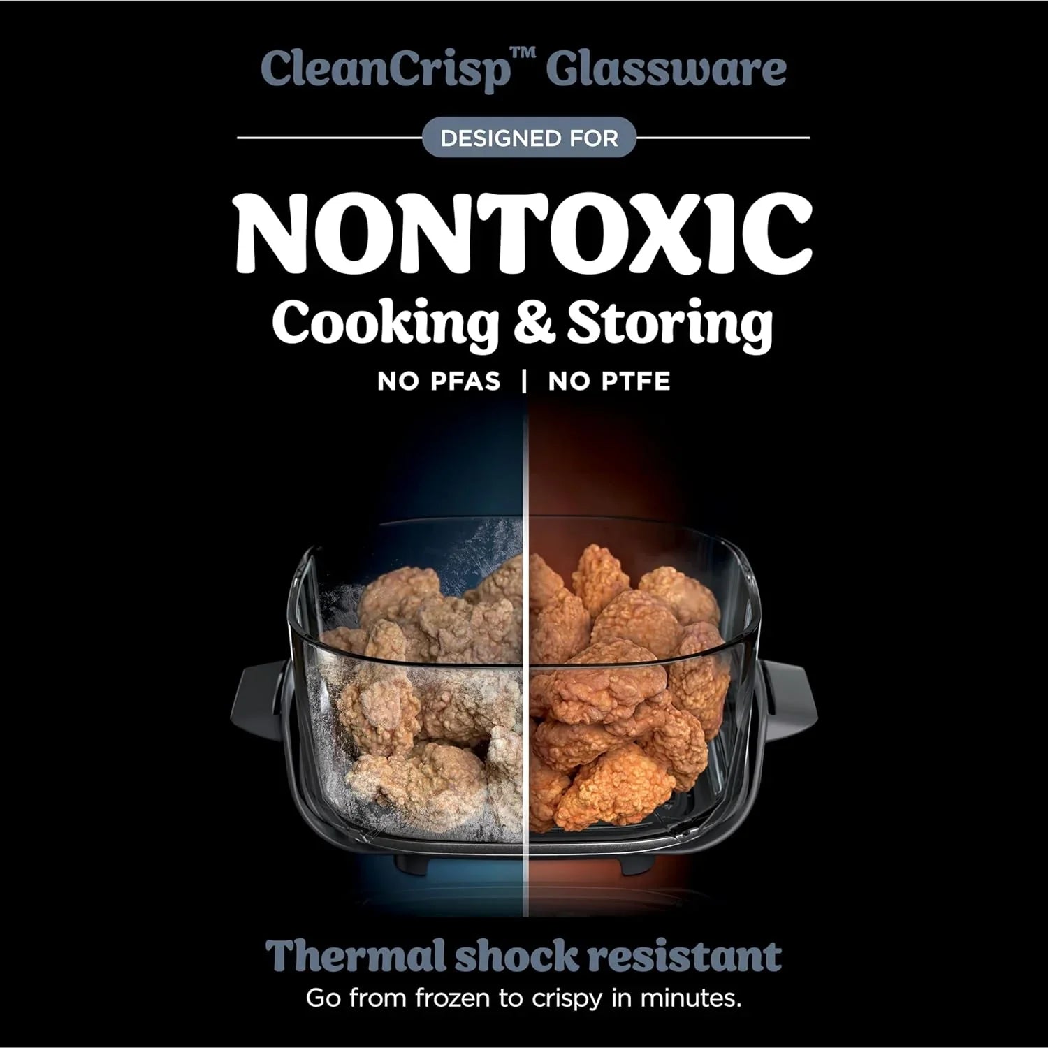 Ninja Crispi Friteuse à air portative en verre 4-en-1