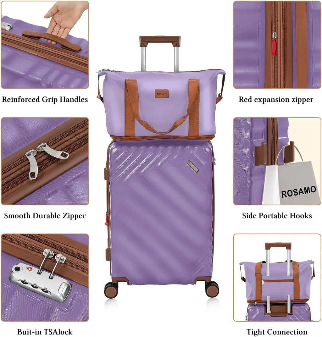 Ensemble de bagages 5 pièces valise extensible 22x14x9 certifié aviation ensemble de voyage étanche durable