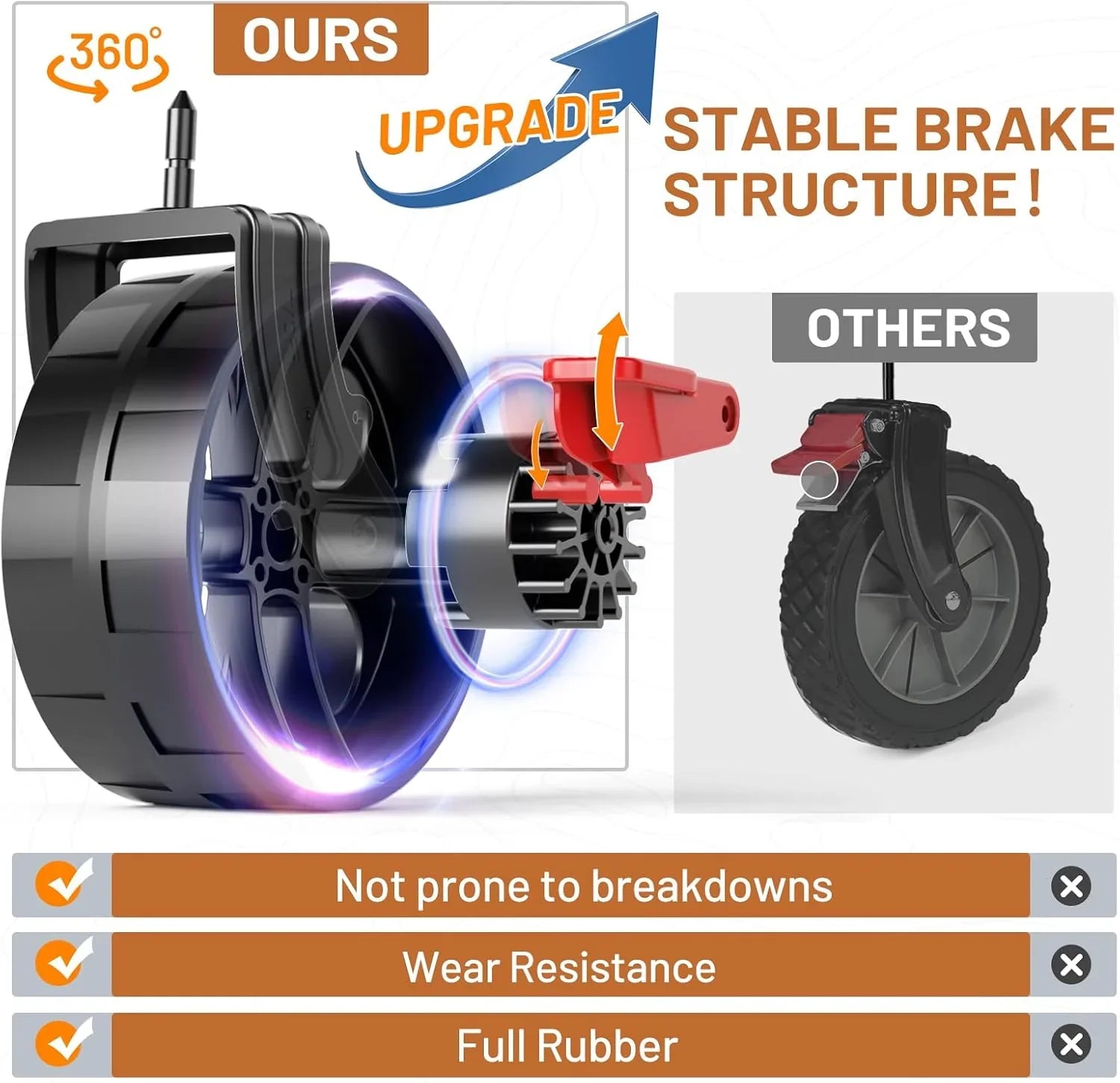 Chariot pliable à deux étages de grande capacité de 400 L avec freins, chariot extra-long de 54 pouces, chariot pliable robuste de 450 livres