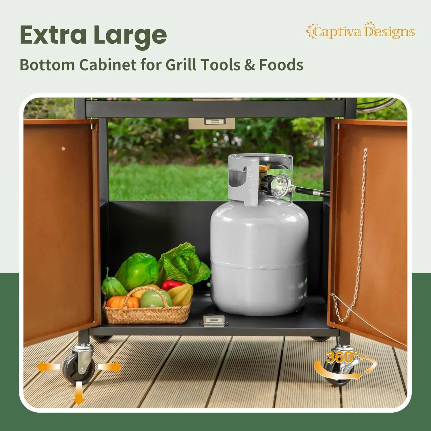 Barbecue au gaz propane à 4 brûleurs Captiva Designs 42 000 BTU