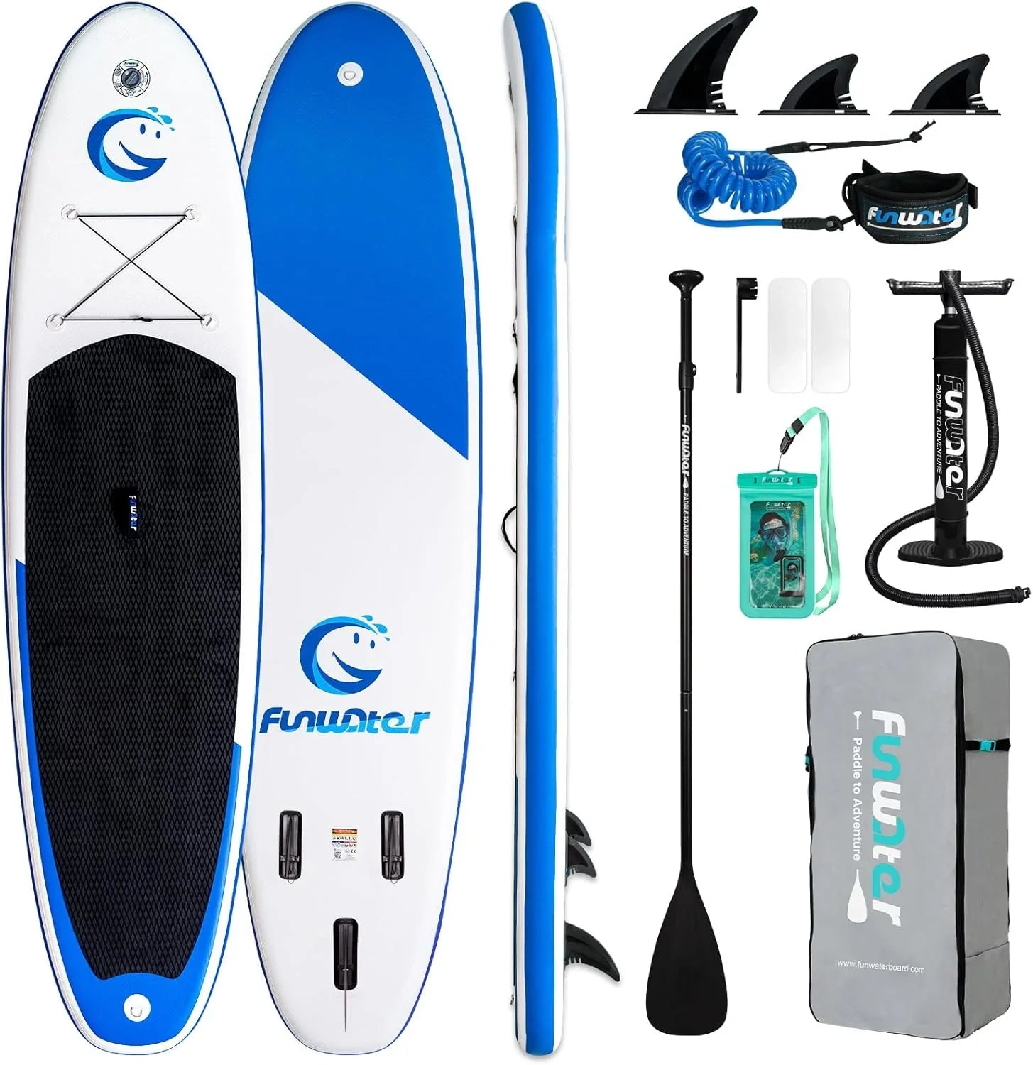 FunWater Stand Up Paddle Board Planche de paddle gonflable ultralégère avec accessoires SUP