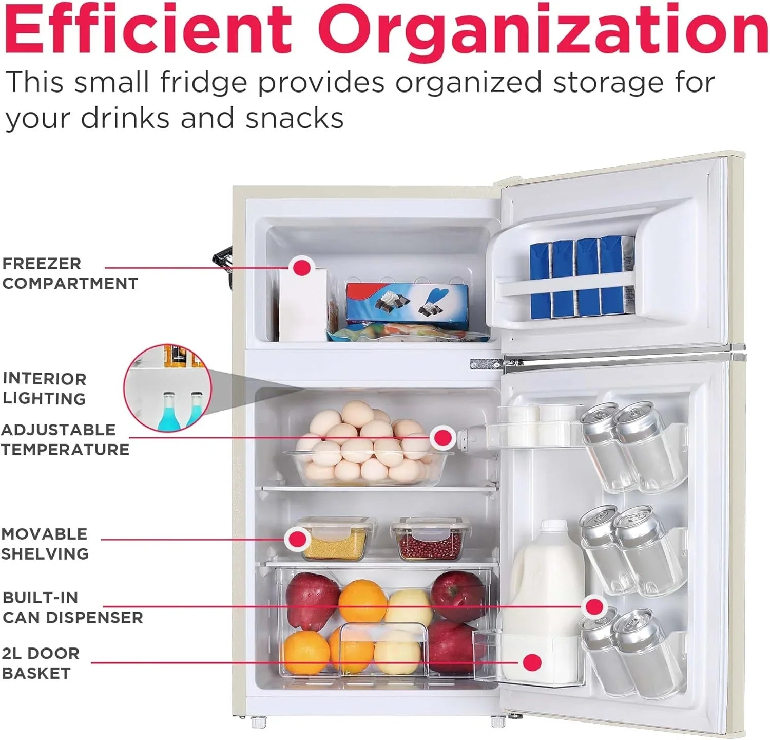 Mini-réfrigérateur rétro Frigidaire avec congélateur et décapsuleur latéral