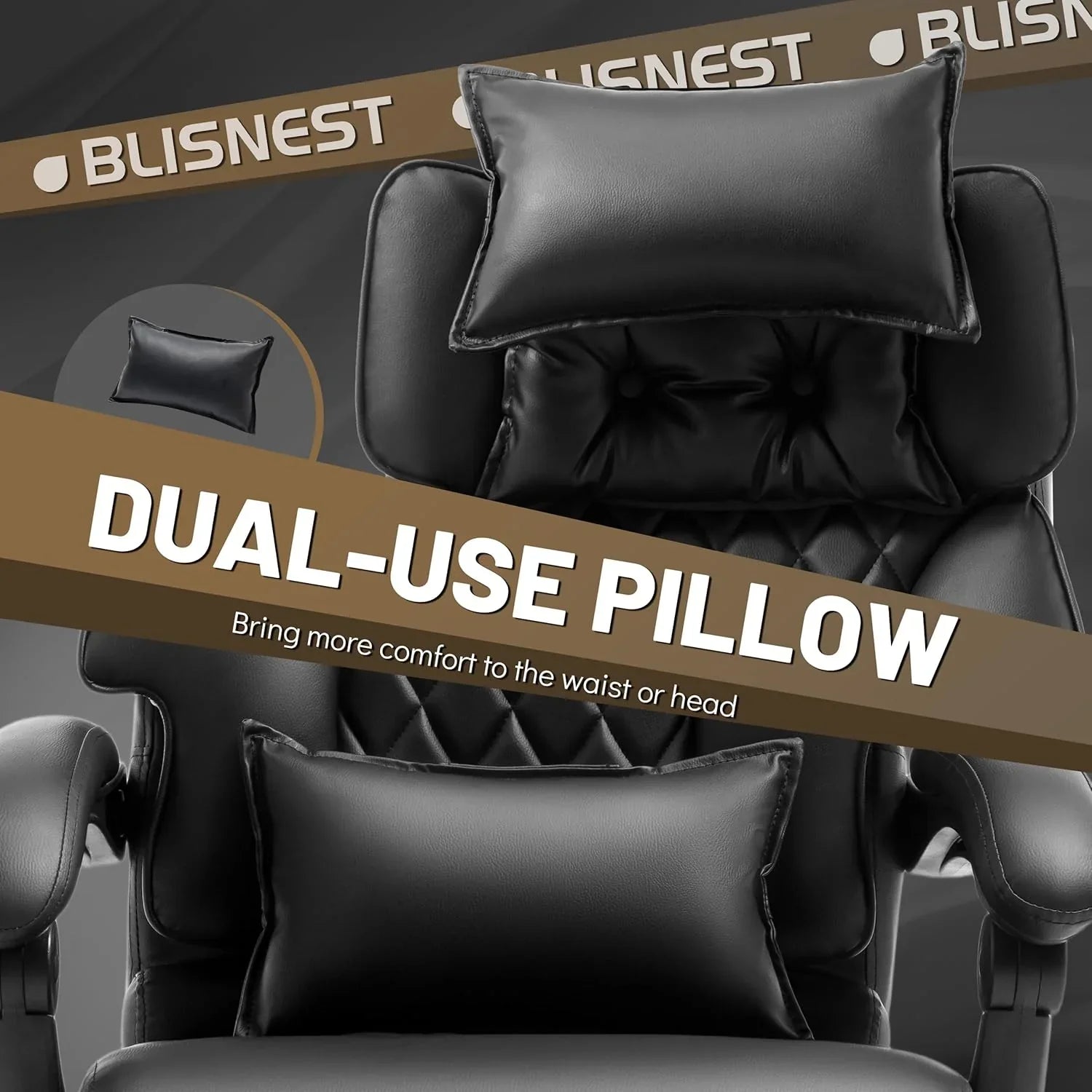 Chaise de bureau de massage avec repose-pieds, grande et haute chaise de bureau en cuir 500 lb