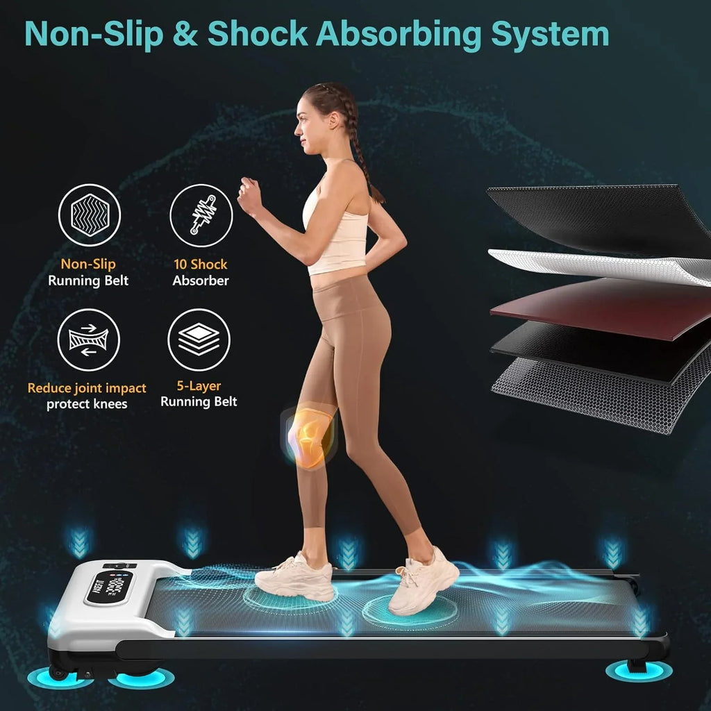 Tapis roulant portable 2,5 CV avec tapis de marche incliné, panneau et télécommande, tapis roulant 4 en 1, capacité de 120 kg