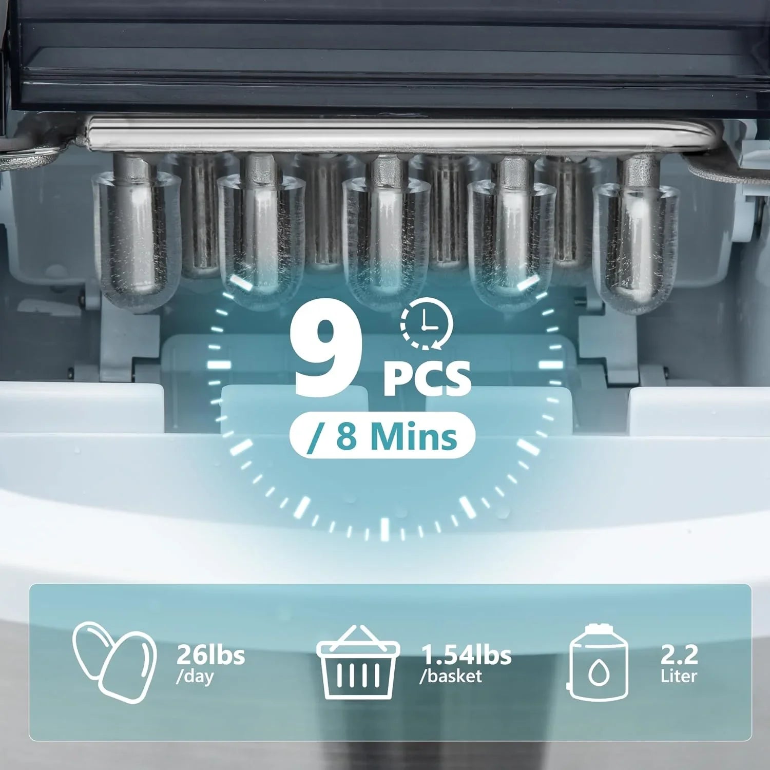 EUHOMY Machine à glaçons granulés de comptoir avec poignée, prête en 6 minutes