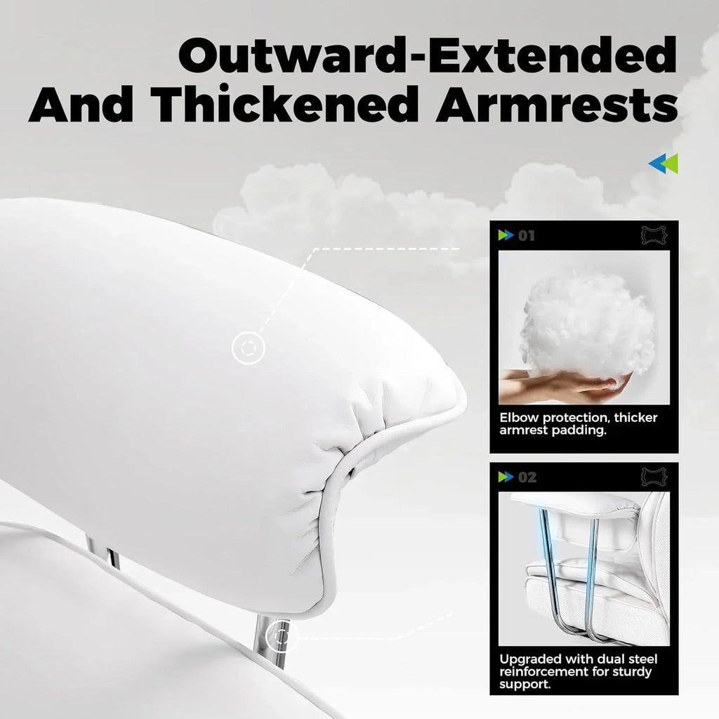 Grande chaise de bureau à dossier haut, chaise de jeu en cuir à dossier haut avec repose-pieds