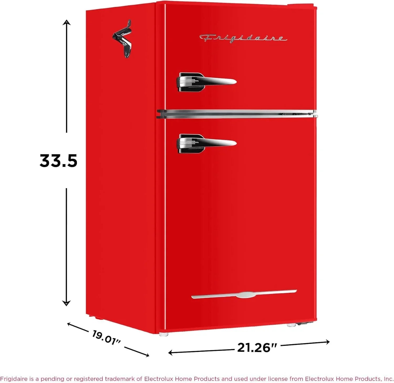 Mini-réfrigérateur rétro Frigidaire avec congélateur et décapsuleur latéral