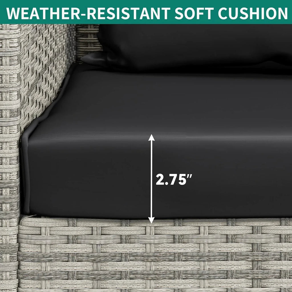 YITAHOME Balancelle suspendue pour porche, 3 places, banc d'extérieur en osier