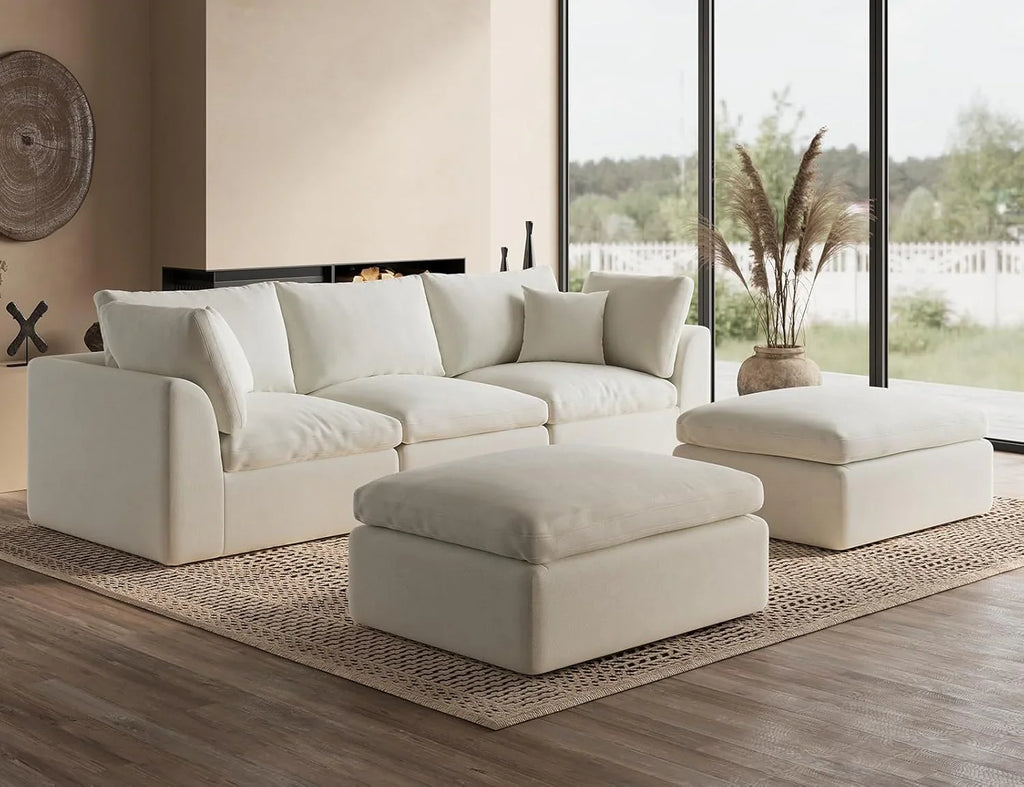Canapé sectionnel Cloud de 110 pouces pour le salon, canapé convertible en L, canapé sectionnel 3 places