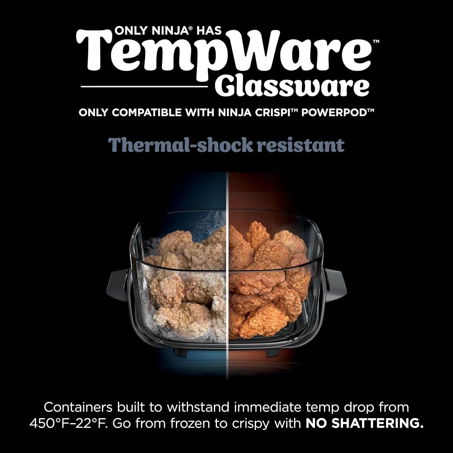 Ninja Crispi Friteuse à air portative en verre 4-en-1