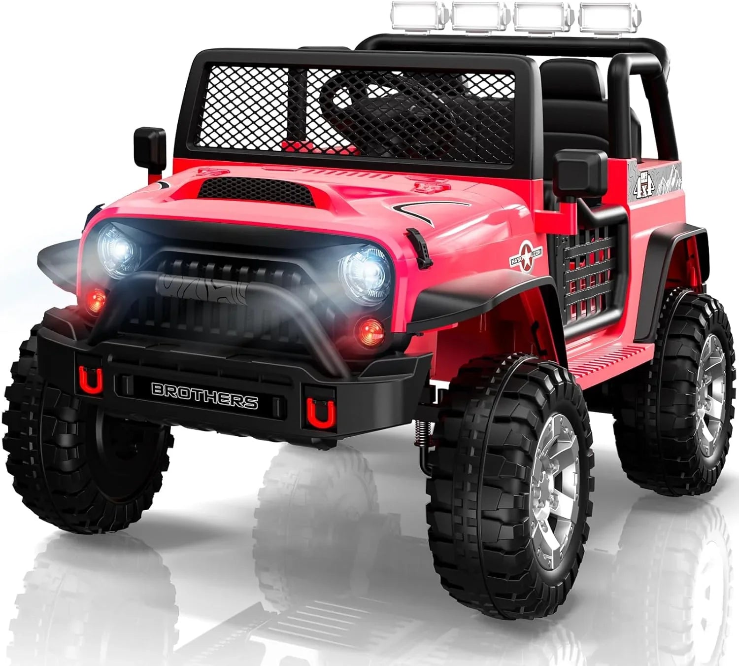 Trottinette électrique L8 pour enfants, 2 places, 12 V, avec télécommande, suspension à 4 roues et haut-parleur Bluetooth.