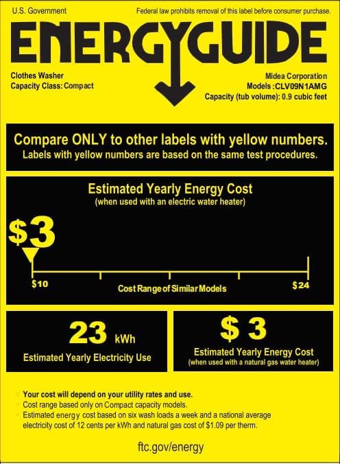 Machine à laver portable Comfee, 0,9 pied cube, avec écran LED et tambour intégré