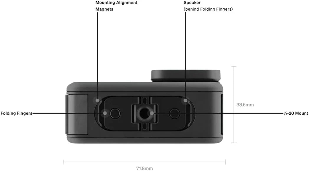 Caméra d'action étanche noire avec vidéo 5.3K60, photo 27MP et compatibilité avec les objectifs de la série HB