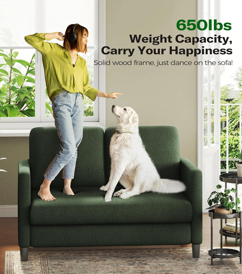 Causeuse de 51 pouces, causeuse confortable en velours côtelé