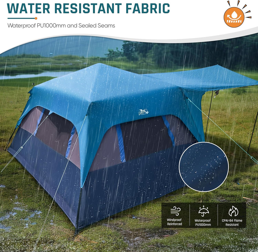 Tente à ouverture rapide, tente de camping familiale, tente de camping pop-up, grande tente imperméable pour le camping en plein air