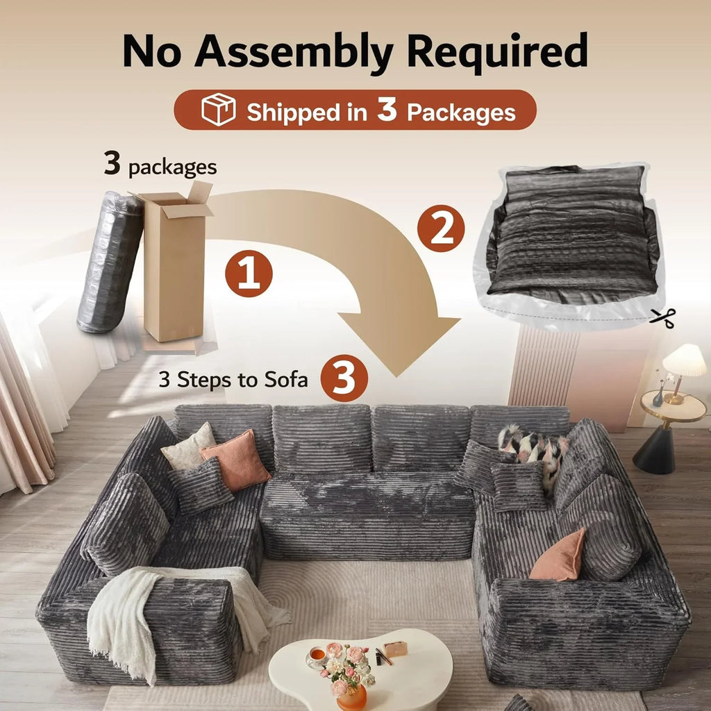 Canapé Ovios 104" Cloud Section Fauteuil en L, canapé modulaire moderne