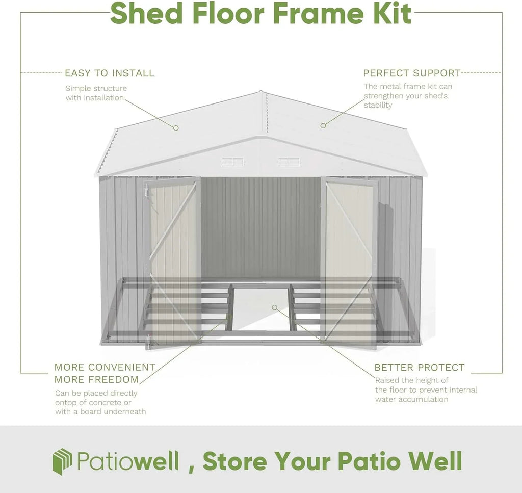 Patiowell Abri de rangement extérieur 5 x 3 pi, abri à outils avec toit en pente et porte verrouillable