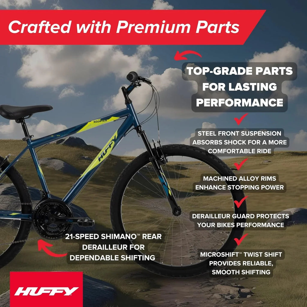 VTT semi-rigide Huffy Stone Mountain, pour garçons/filles/hommes/femmes, tailles 20"/24"/26"