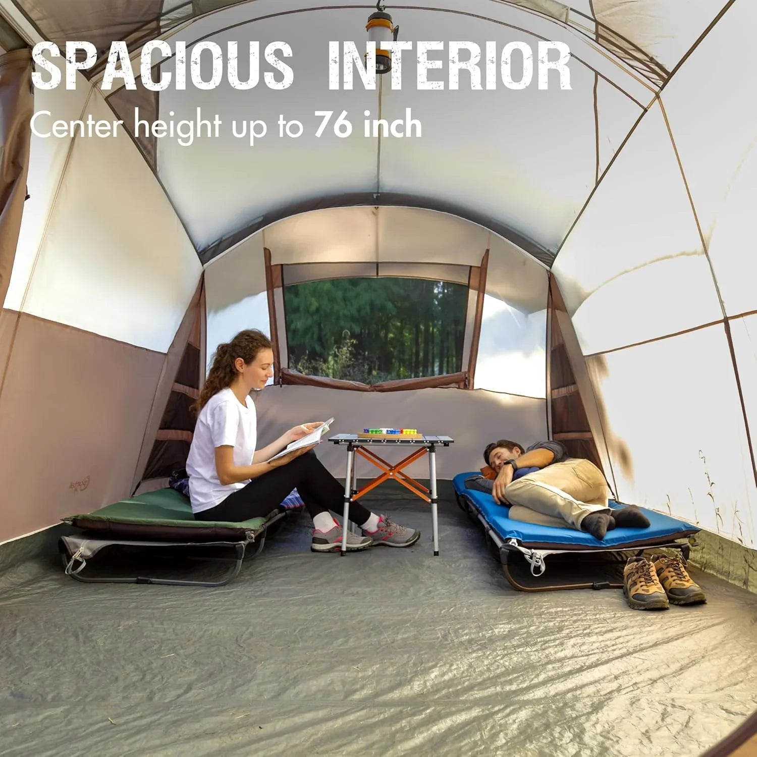 Tente de camping familiale PORTAL 6/8/10 personnes avec moustiquaire, grande tente tunnel étanche