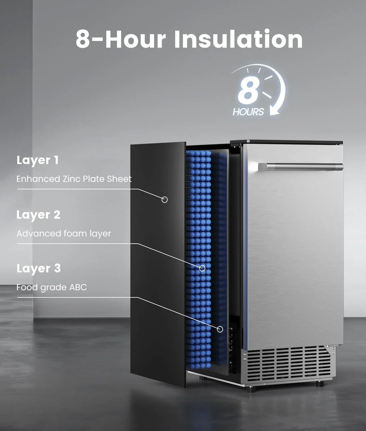 La machine à glaçons portable de comptoir Ecozy produit 9 glaçons en 6 minutes