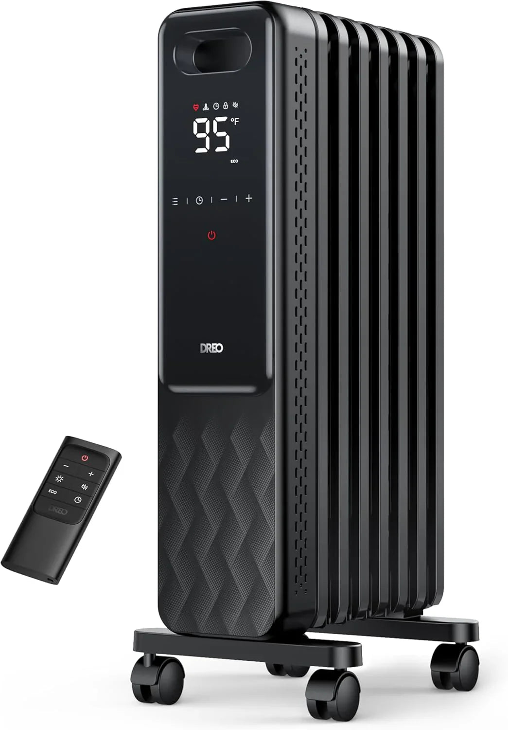 Radiateur radiant électrique d'intérieur avec protection contre la surchauffe et le basculement, thermostat numérique, radiateur à bain d'huile