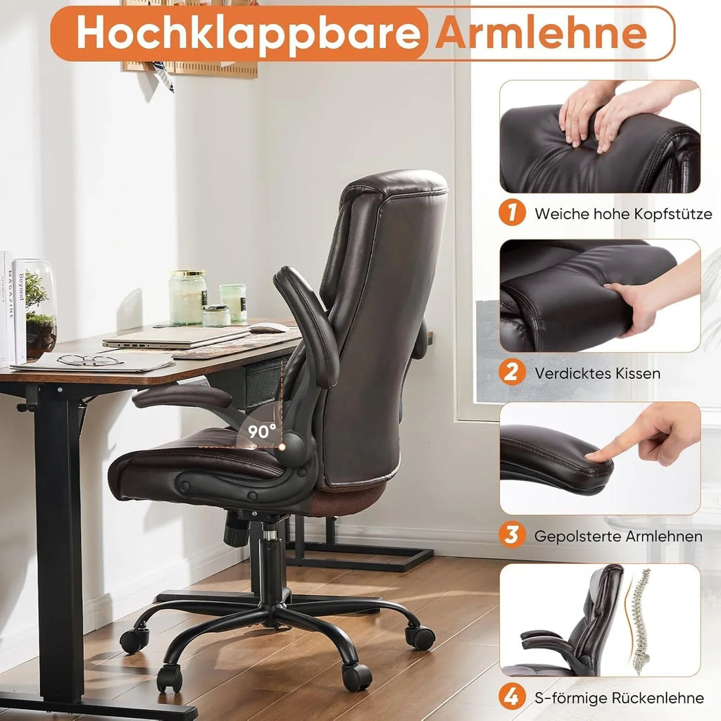 Chaise de bureau ergonomique, chaise de bureau robuste, chaise pivotante réglable à roulettes
