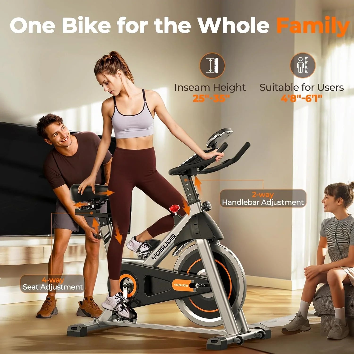Vélo de fitness de marque Arita Tapis de course de fitness fixe à domicile Conception silencieuse, support pour tablette