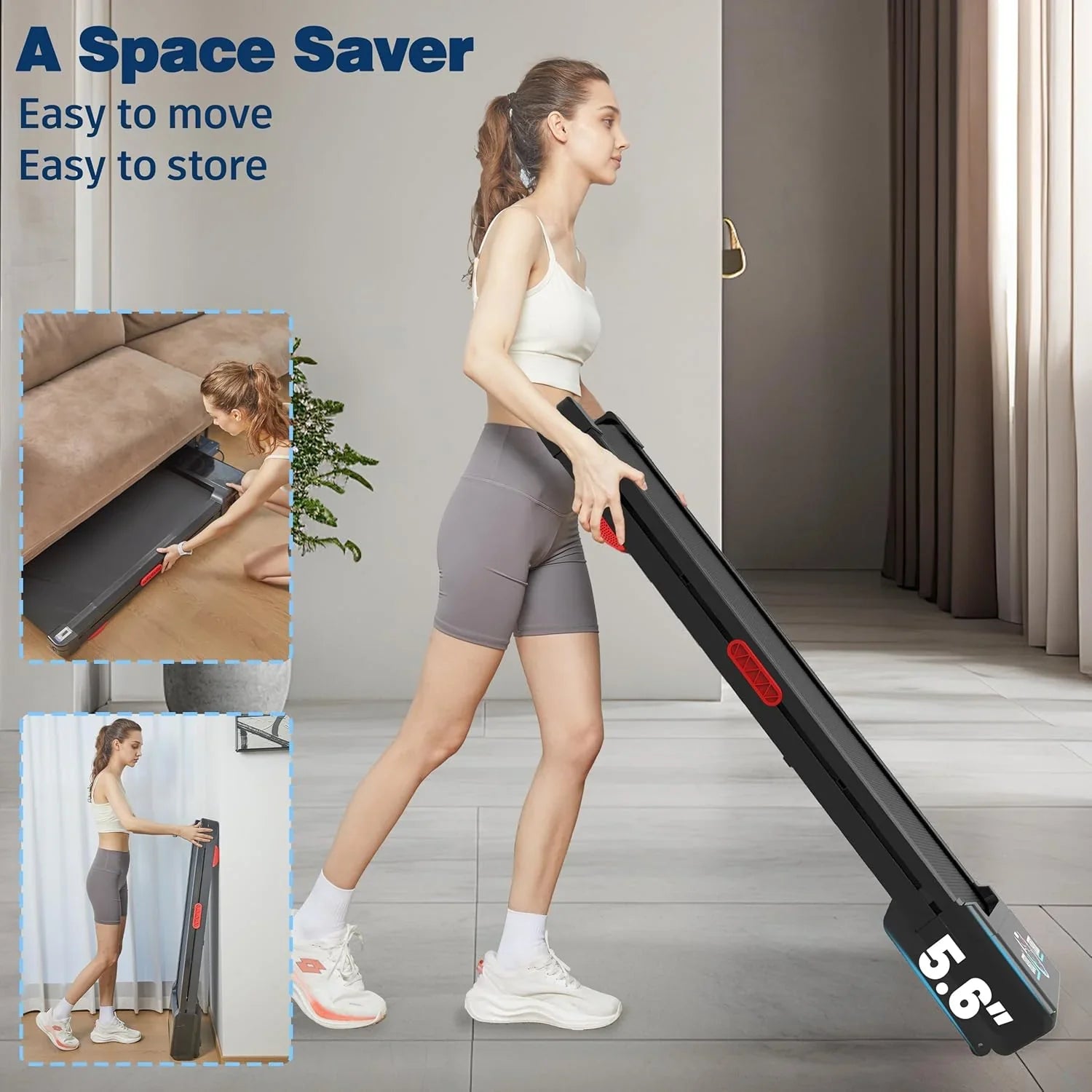 Le tapis de course Walking Pad est doté d'une inclinaison automatique de 12 % sur 9 niveaux, d'une capacité de 450 livres, d'un écran LED RVB et de haut-parleurs Bluetooth.