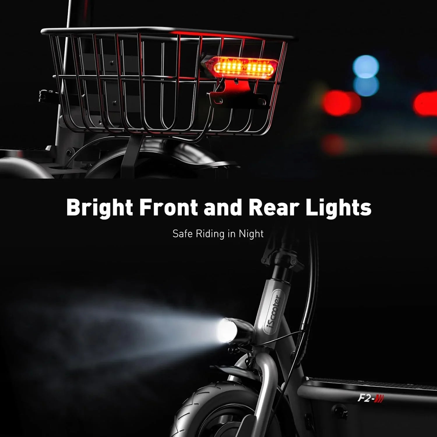 Trottinette électrique iScooter avec siège, autonomie de 60/34 km, vitesse de pointe de 45/39/25 km/h, double suspension avec panier