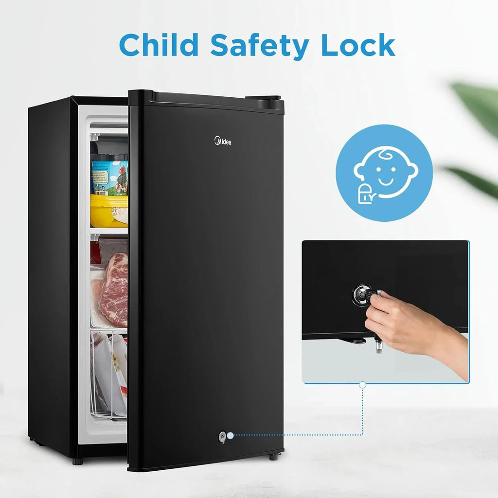 Congélateur vertical grand format noir 3,0 pieds cubes