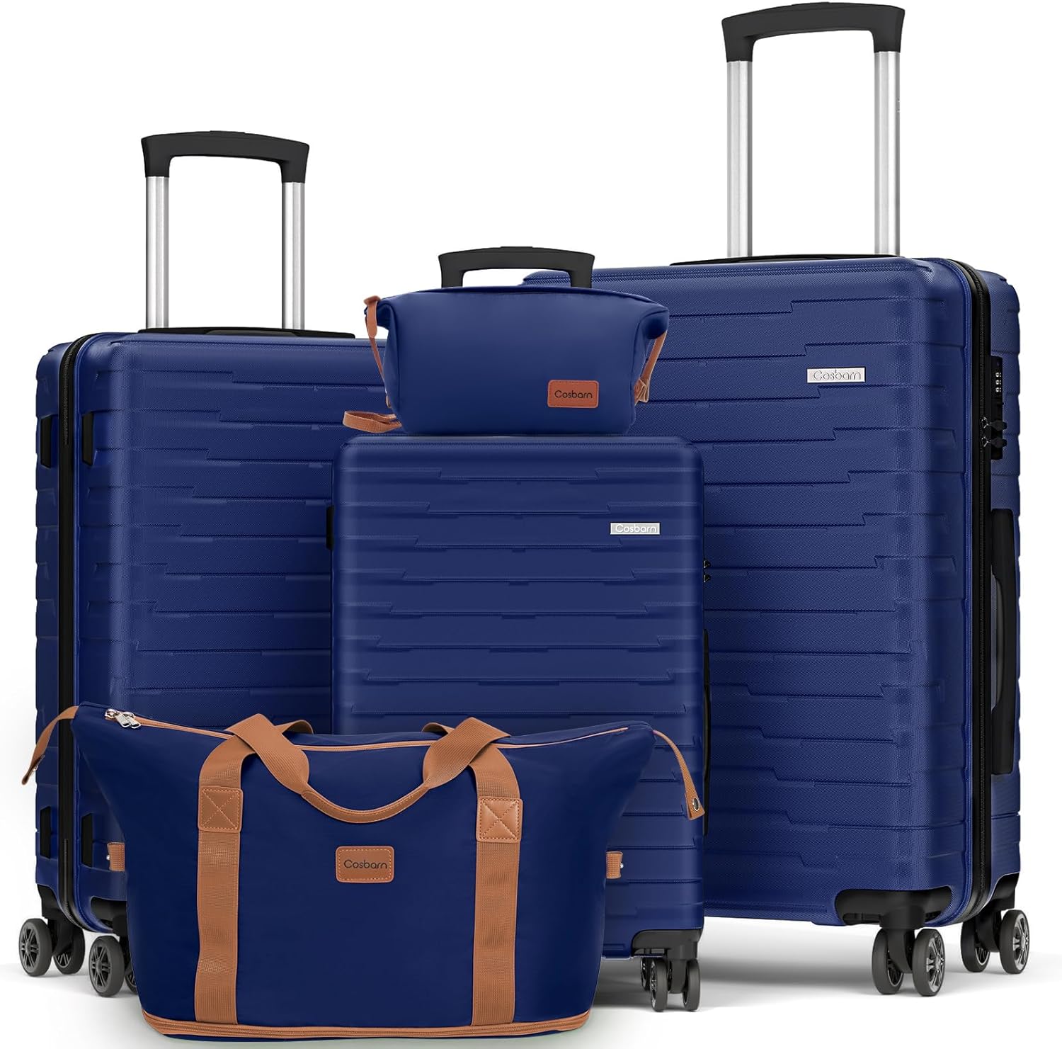 Ensemble de 5 bagages à roulettes, valise rigide en ABS avec roulettes pivotantes