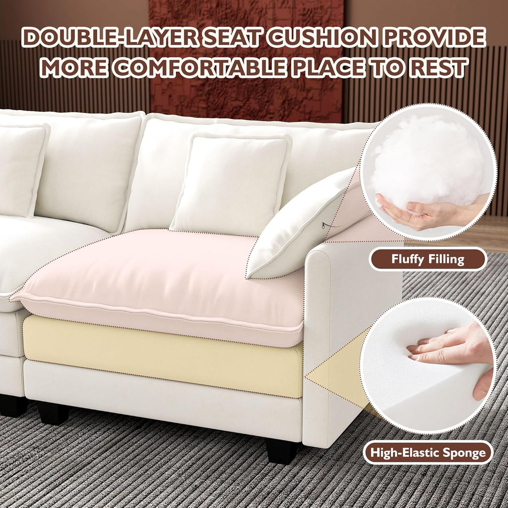 Canapé modulaire moderne en forme de U de 146 pouces d'ihanherry