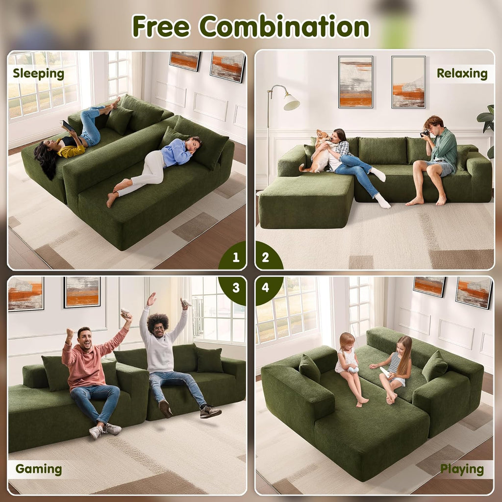 Canapé Ovios 104" Cloud Section Fauteuil en L, canapé modulaire moderne