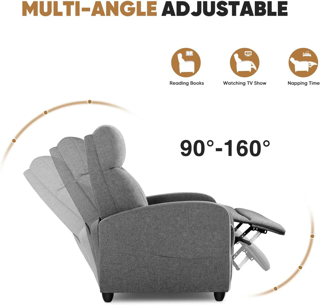 Adult recliner, living room massage recliner, adjustable home theater chair single sofa