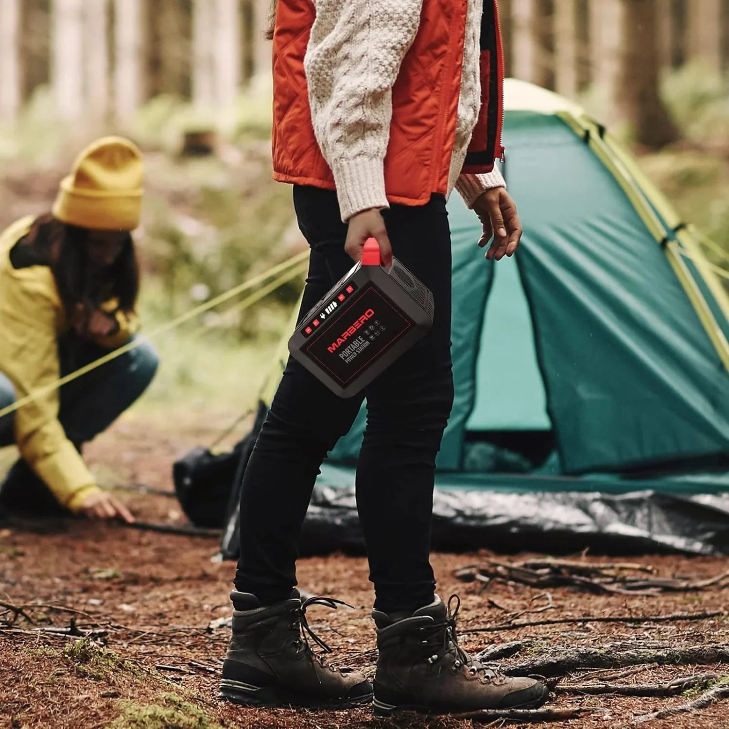 Centrale électrique portable 88 Wh, générateur solaire au lithium pour camping, charge rapide avec prise secteur, batterie externe de 120 W de pointe