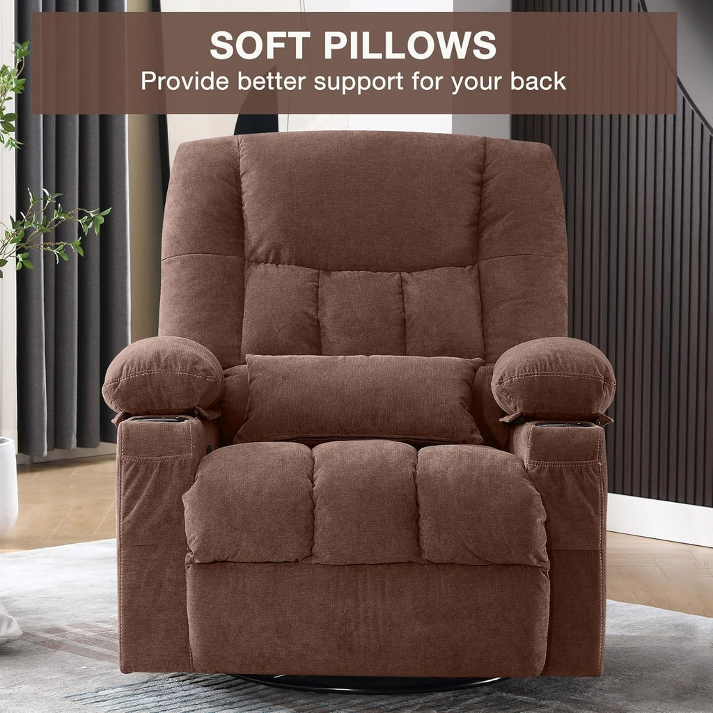 Fauteuil de massage rotatif à bascule avec fonctions de massage par vibration et de mesure des calories