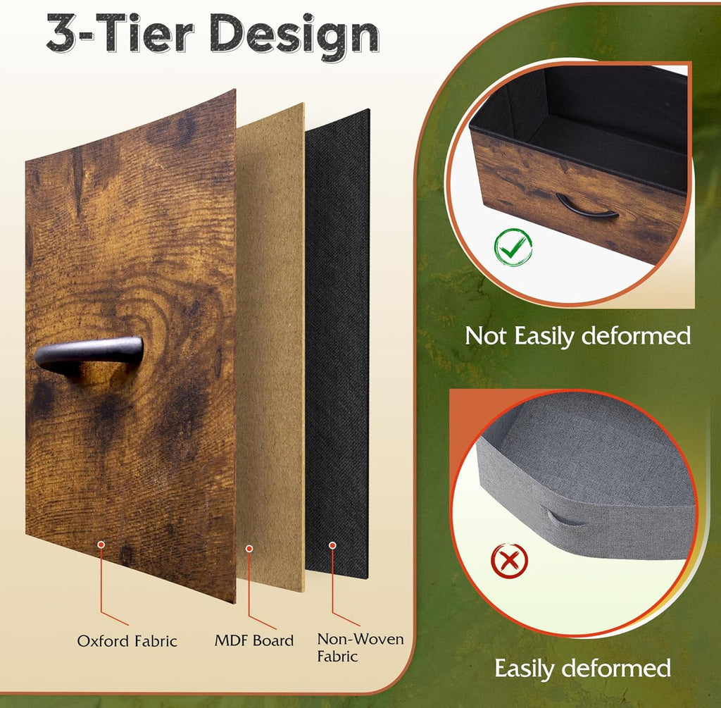 Unité de rangement avec 11 bacs en tissu, tiroirs de rangement avec cadre en acier, grande tour de rangement