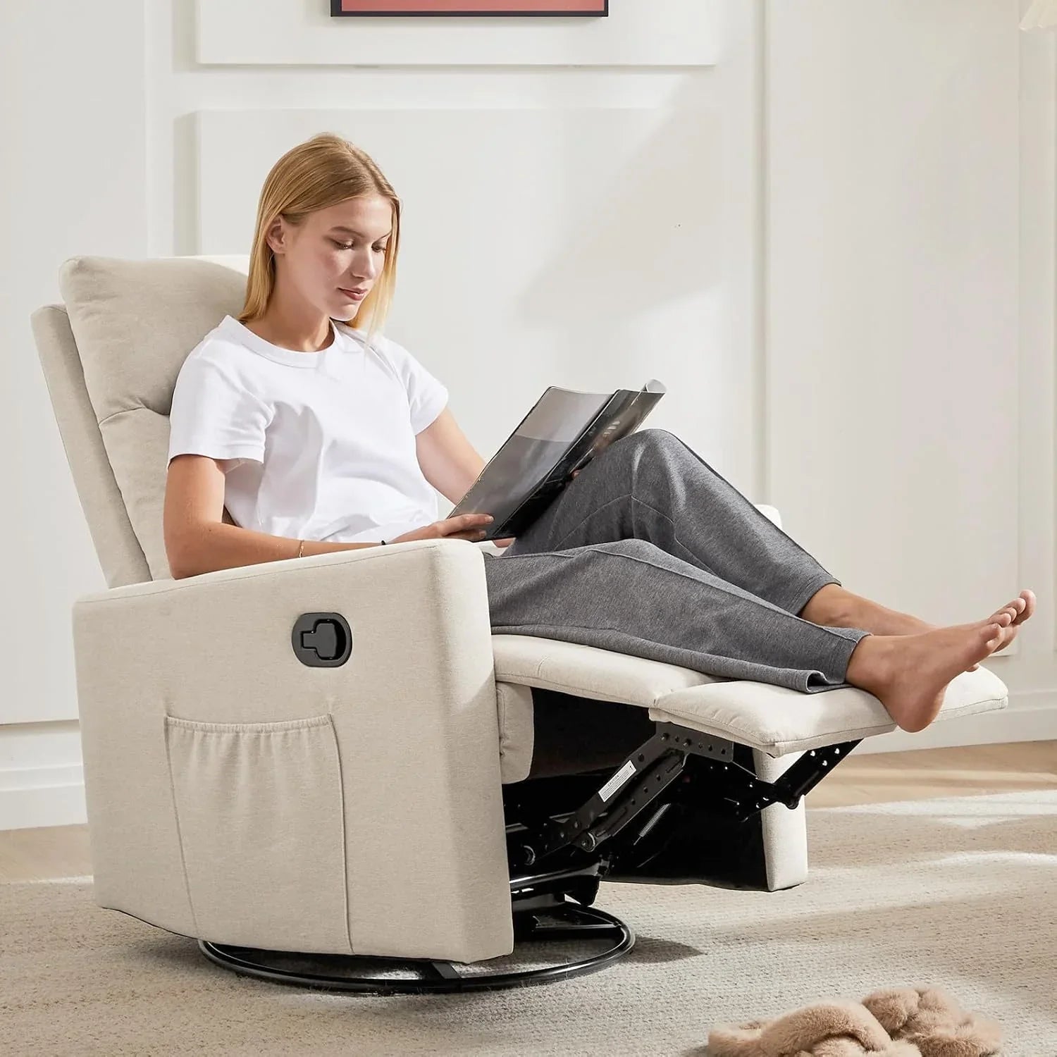 Fauteuil inclinable de massage pour adulte Sweetcrispy, siège de cinéma maison réglable avec support lombaire