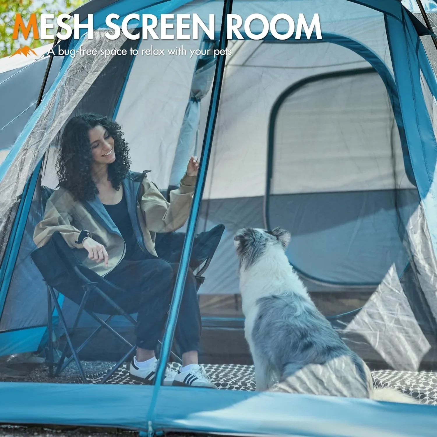 Tente de camping familiale PORTAL 6/8/10 personnes avec moustiquaire, grande tente tunnel étanche