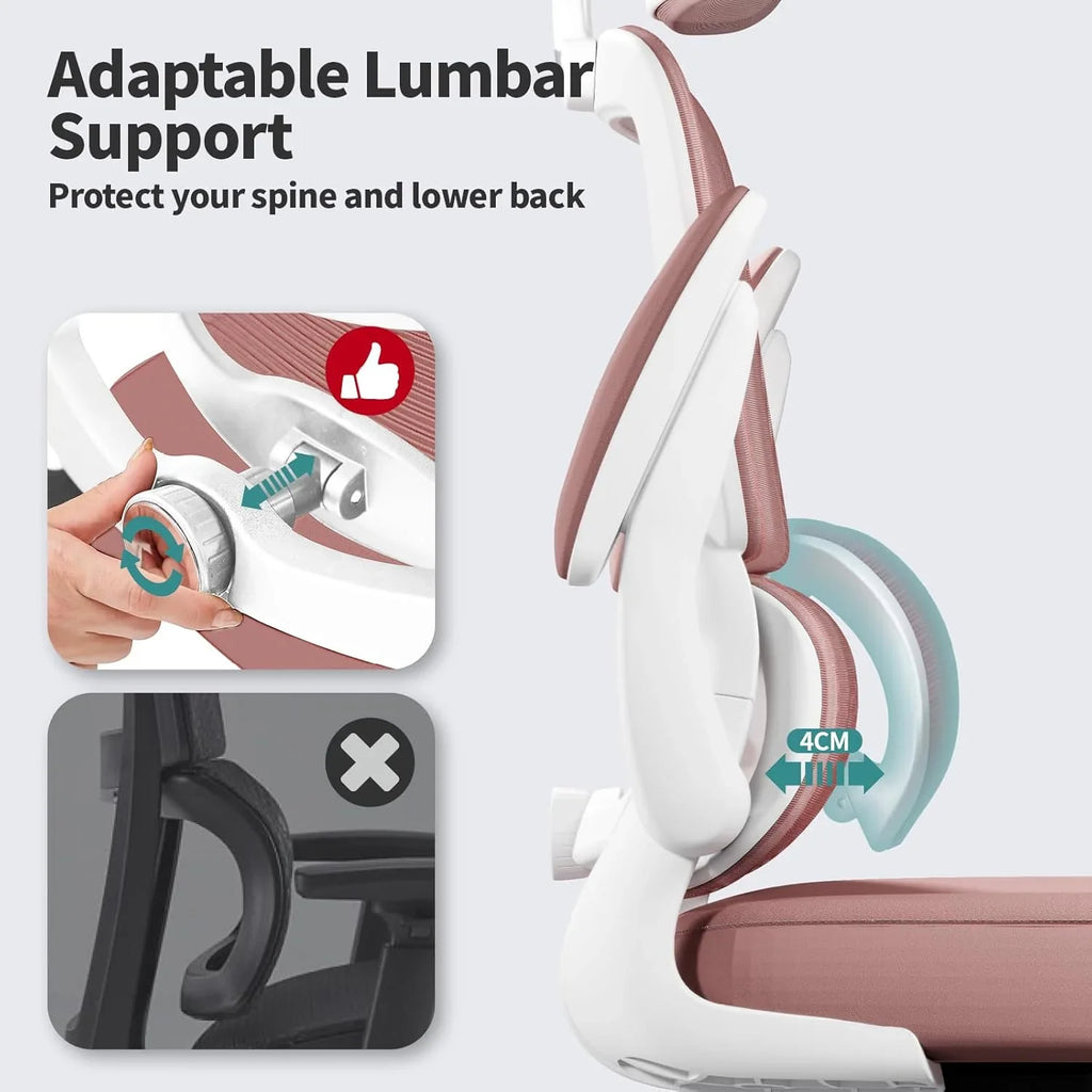 Chaise de bureau ergonomique, chaise de bureau en maille avec roulettes, capacité de charge de 150 kg, chaise de jeu confortable, dossier haut