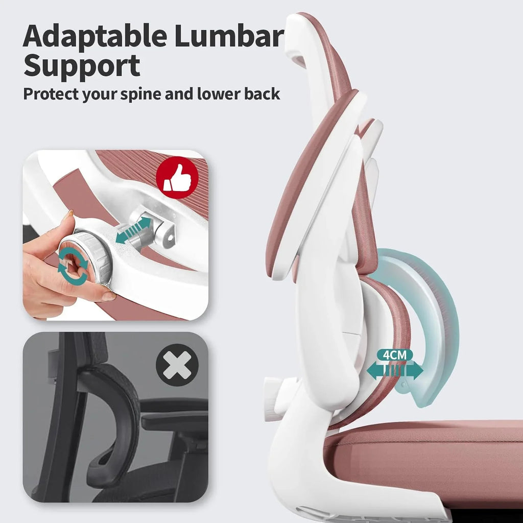 Chaise de bureau ergonomique TRALT, capacité de 150 kg, en maille, avec roulettes